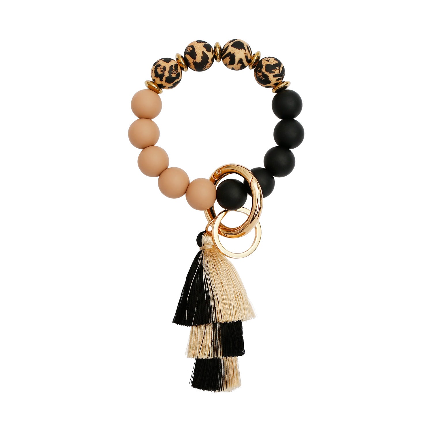 Wholesale Cow Zebra Leopard Print Silicone Wrist Keychain